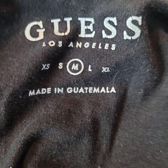 Y2k Guess Black Sleeveless Tank Top Sz M Rhinestone Log Spell Out Baddie Hip Hop - Picture 3 of 11